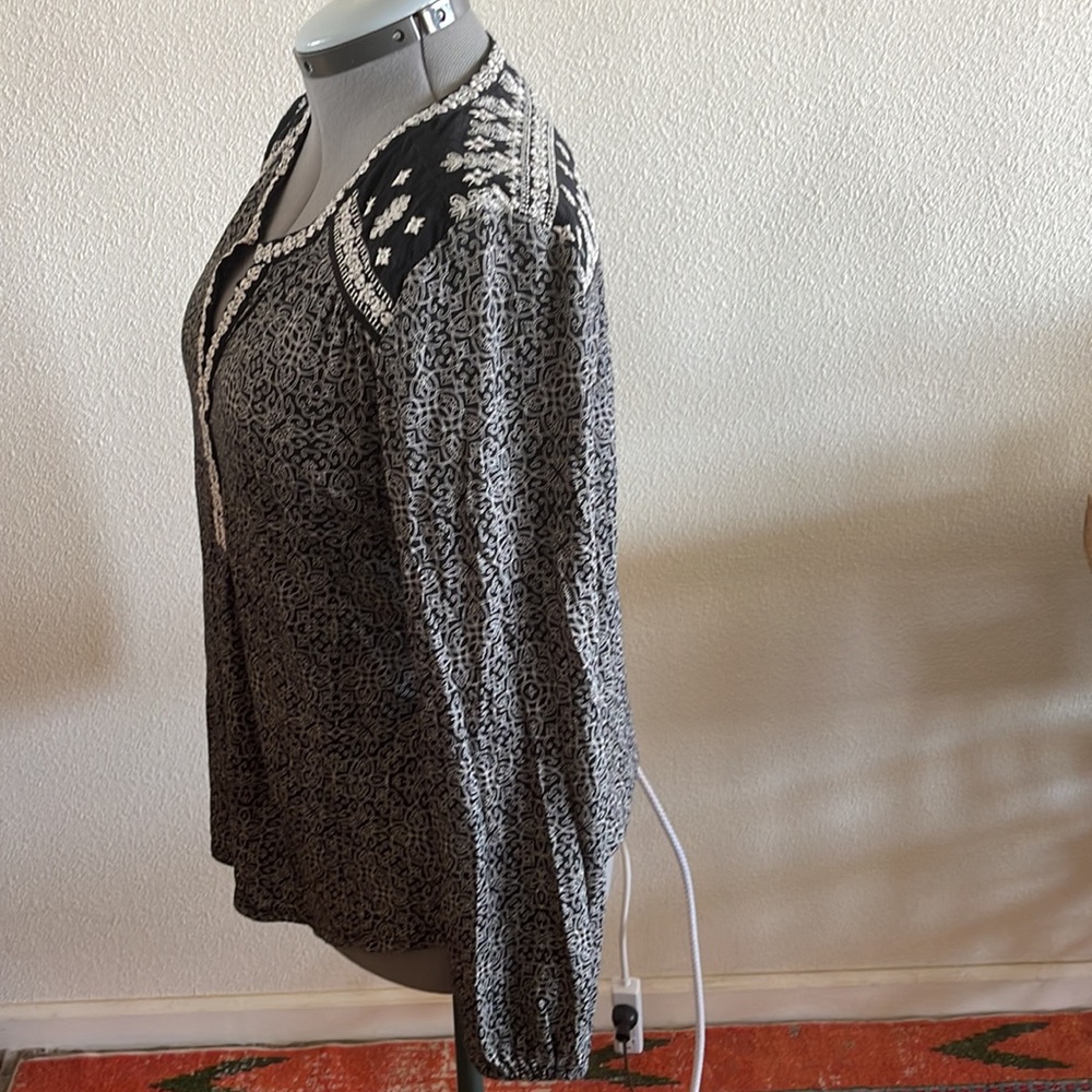 LUCKY BRAND top large great details black white - Picture 4 of 5